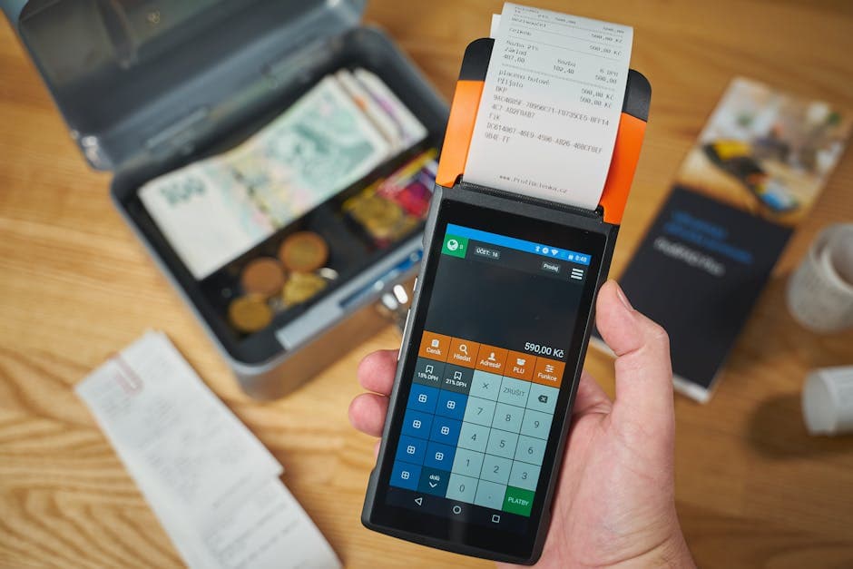 Registro de venta y factura en un mostrador